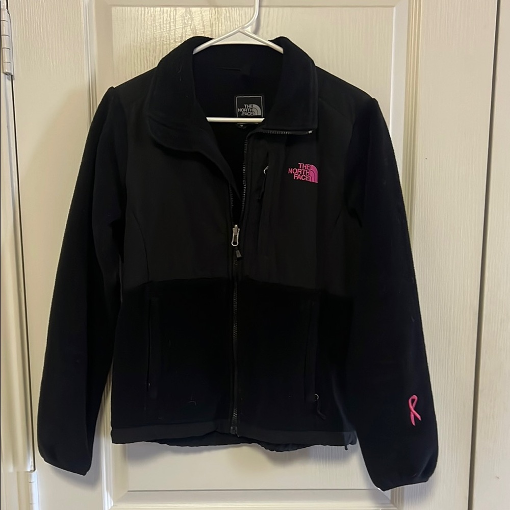 The North Face Black Jacket with Pink Logo